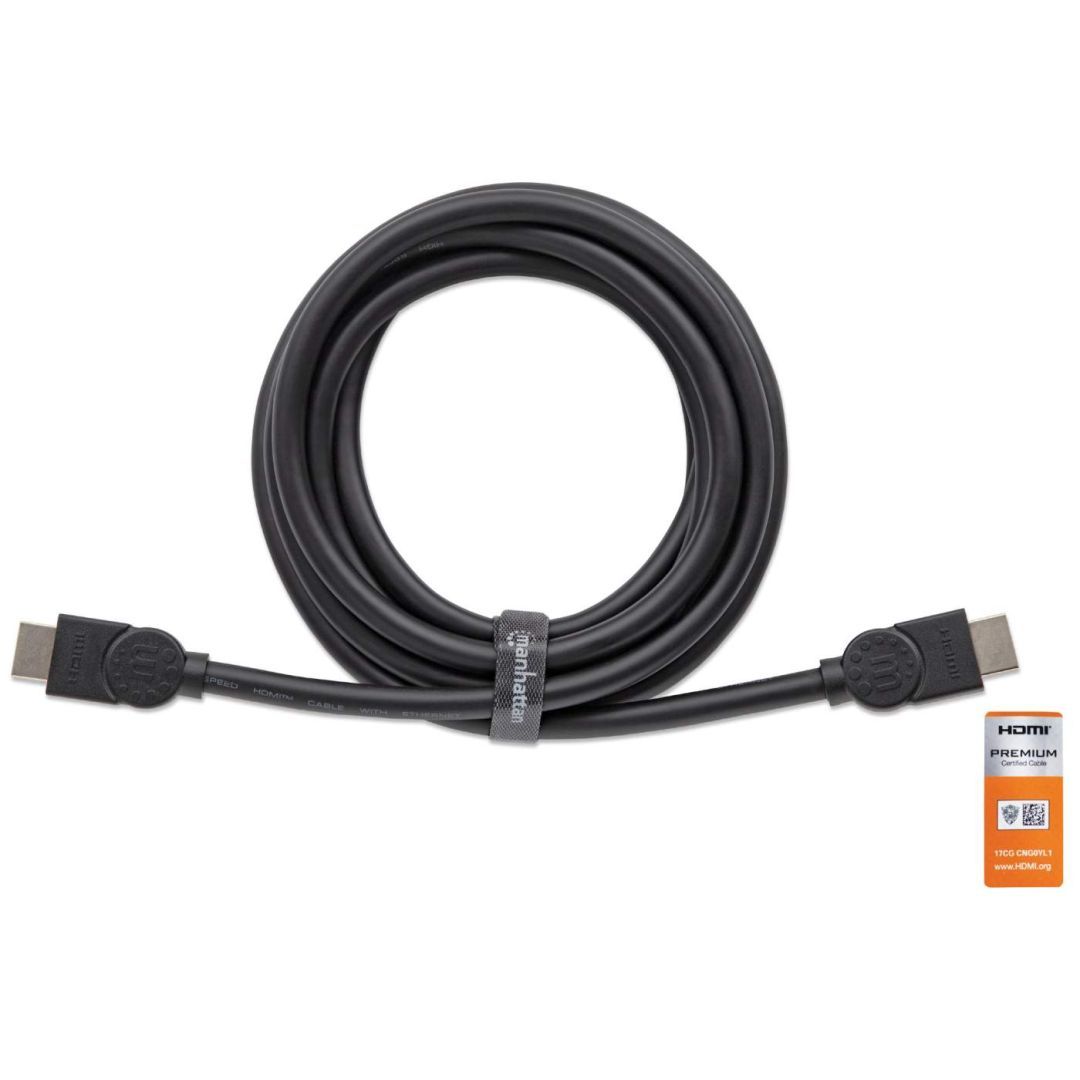 Manhattan 4K@60Hz Certified Premium High Speed HDMI Cable with Ethernet 1m Black