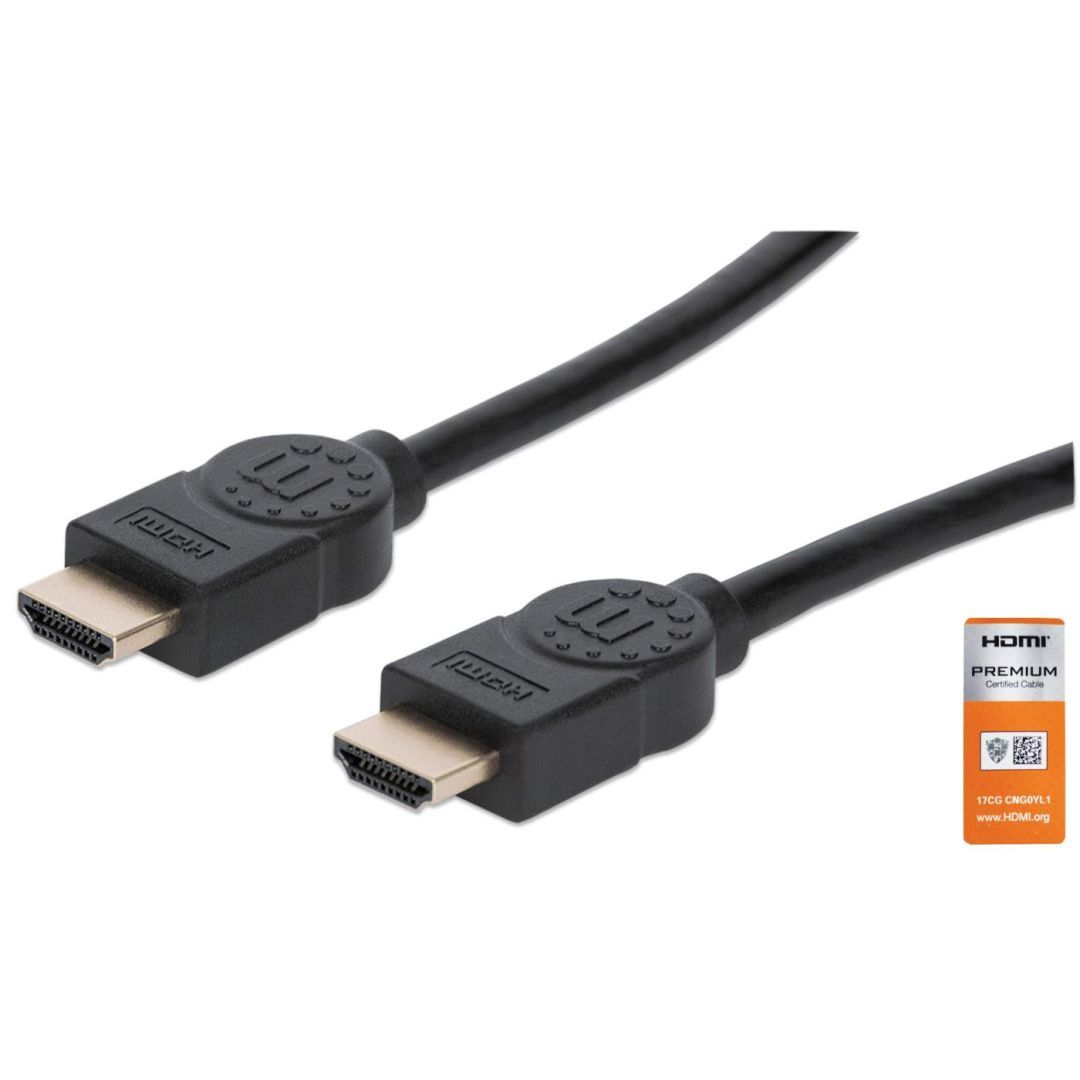 Manhattan 4K@60Hz Certified Premium High Speed HDMI Cable with Ethernet 1m Black