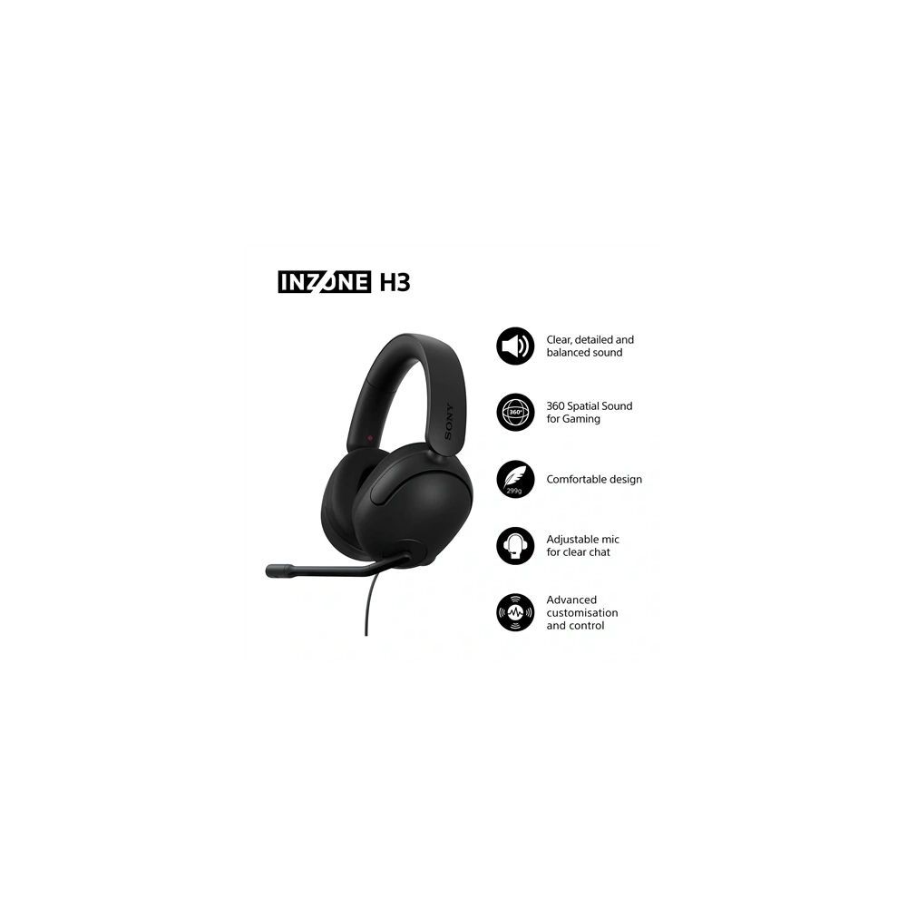 Sony Inzone H3 Headset Black Sony Inzone H3 Headset Black