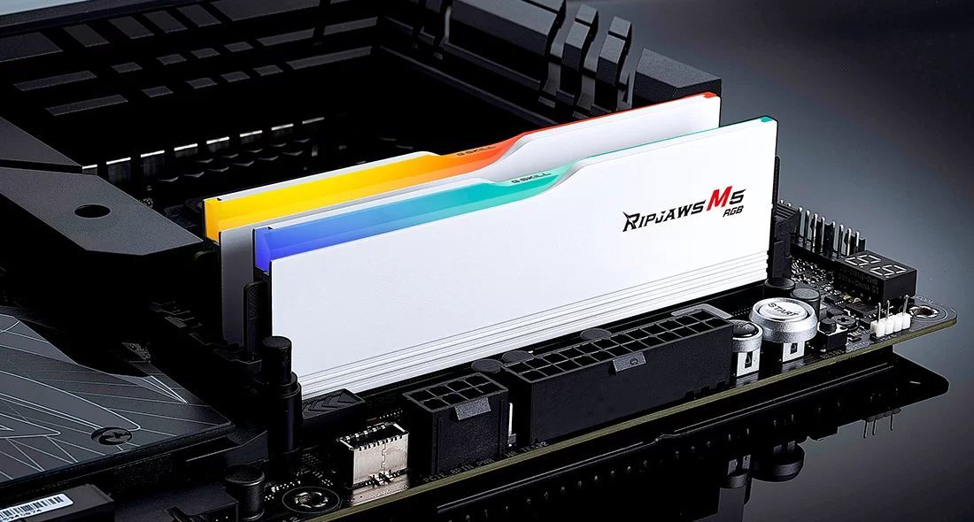 G.SKILL 48GB DDR5 6000MHz Kit(2x24GB) Ripjaws M5 RGB White G.SKILL 48GB DDR5 6000MHz Kit(2x24GB) Ripjaws M5 RGB White