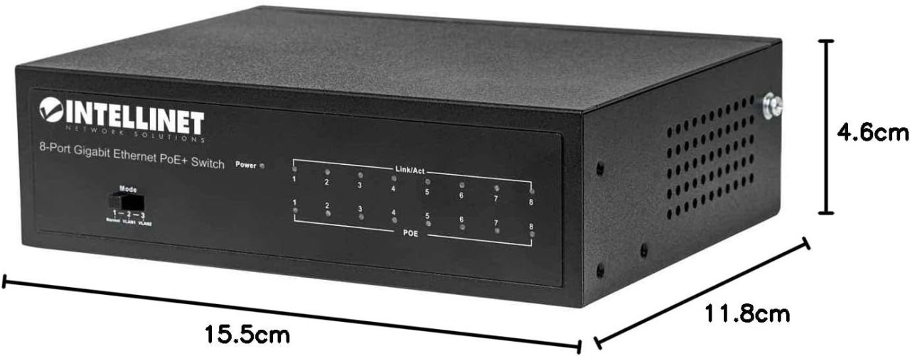 Intellinet 8-Port PoE Switch Black Intellinet 8-Port PoE Switch Black
