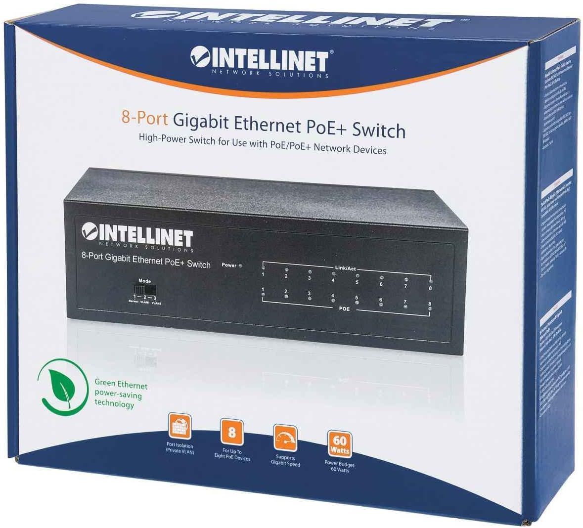Intellinet 8-Port PoE Switch Black Intellinet 8-Port PoE Switch Black