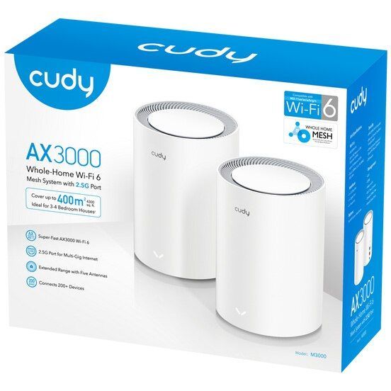 Cudy AX3000 2.5G Dual Band Wi-Fi 6 Mesh System (2-pack)