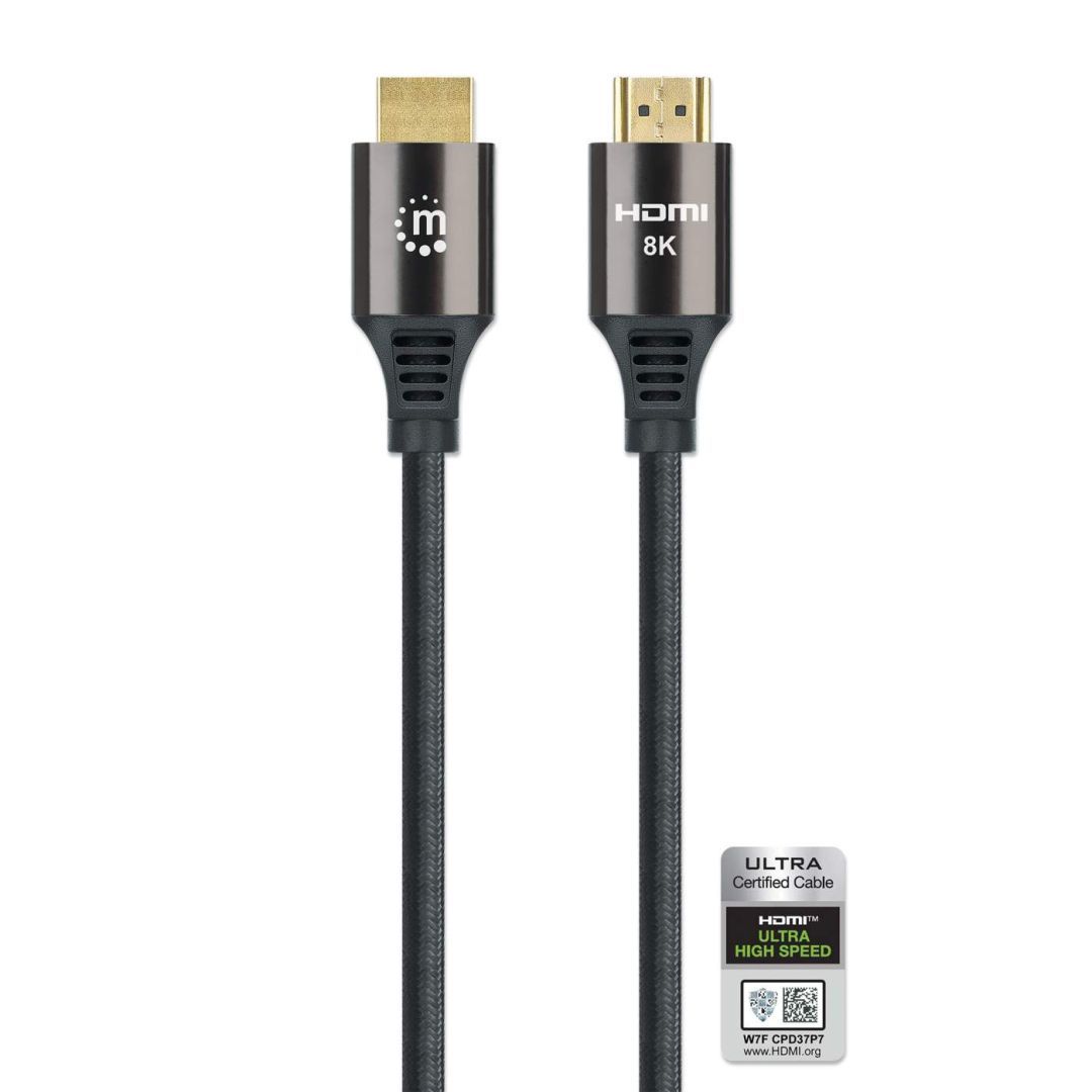 Manhattan 8K@60Hz Certified Ultra High Speed HDMI with Ethernet cable 1m Black Manhattan 8K@60Hz Certified Ultra High Speed HDMI with Ethernet cable 1m Black