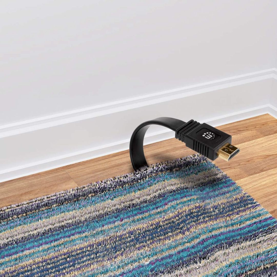 Manhattan Flat High Speed HDMI with Ethernet 4K@60Hz cable 5m Black