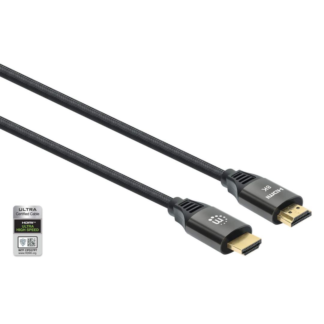 Manhattan 8K@60Hz Certified Ultra High Speed HDMI with Ethernet cable 3m Black Manhattan 8K@60Hz Certified Ultra High Speed HDMI with Ethernet cable 3m Black