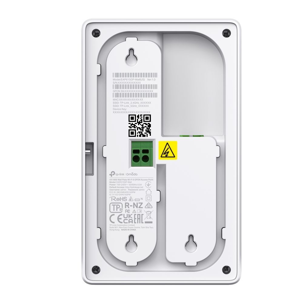 TP-Link EAP615GP-Wall Omada AX1800 Wi-Fi 6 Wall Plate GPON Access Point