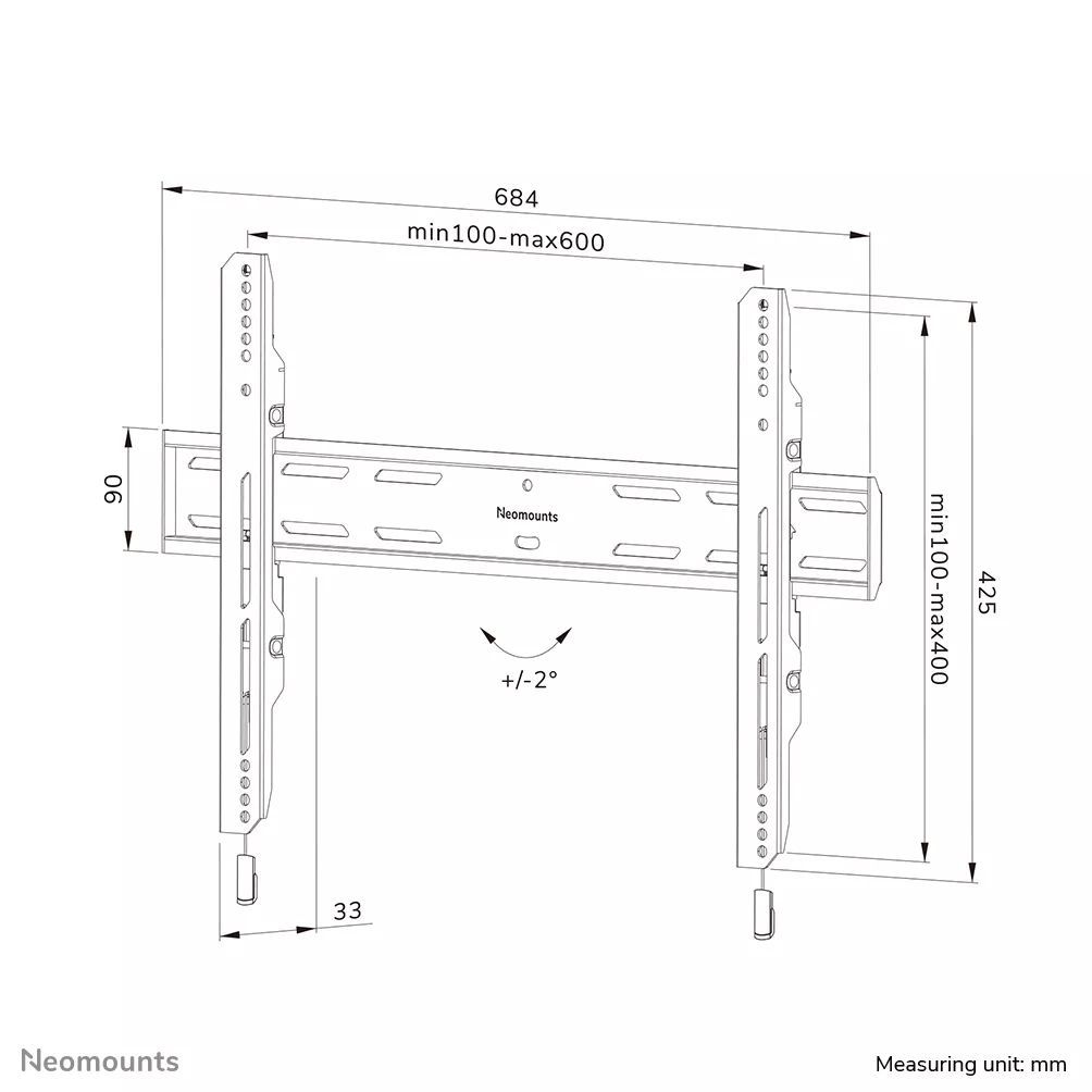 Neomounts WL30S-850BL16 Screen Wall Mount 42"-86" Black Neomounts WL30S-850BL16 Screen Wall Mount 42"-86" Black