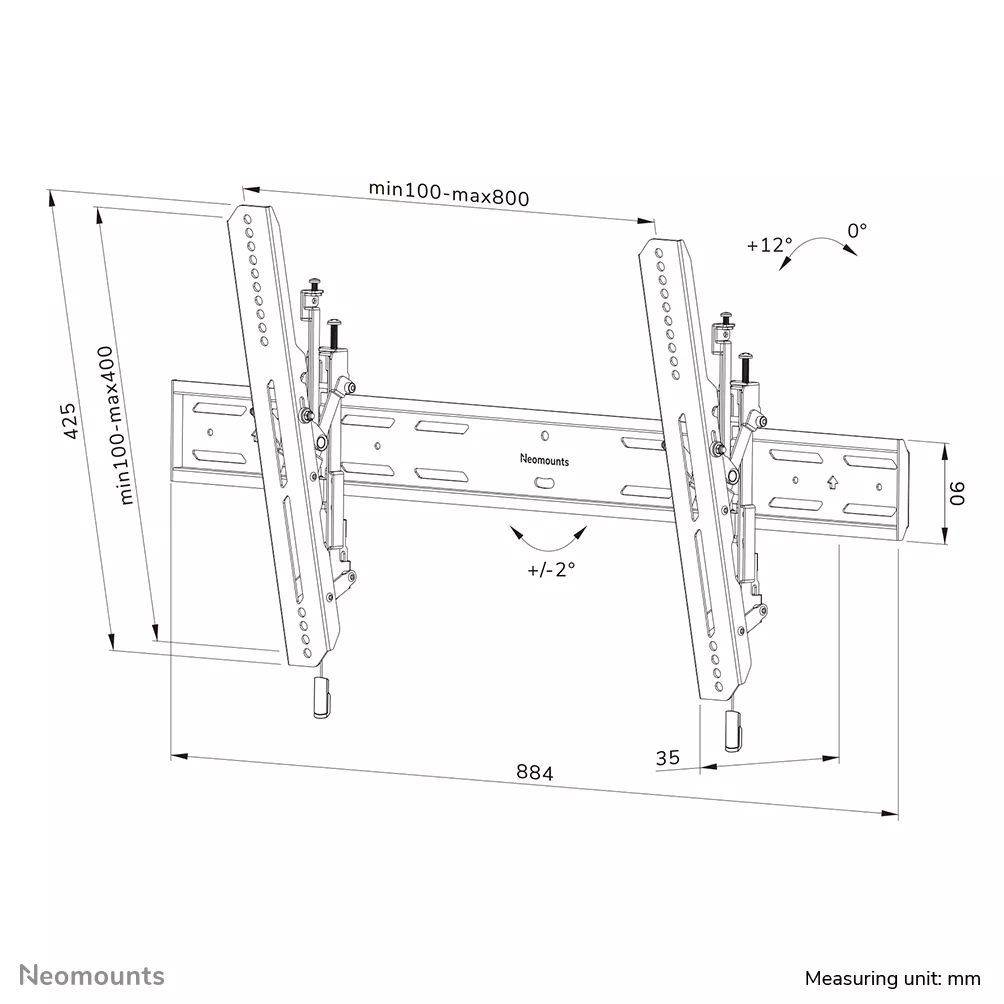 Neomounts WL35S-850BL18 Screen Wall Mount 43"-86" Black Neomounts WL35S-850BL18 Screen Wall Mount 43"-86" Black