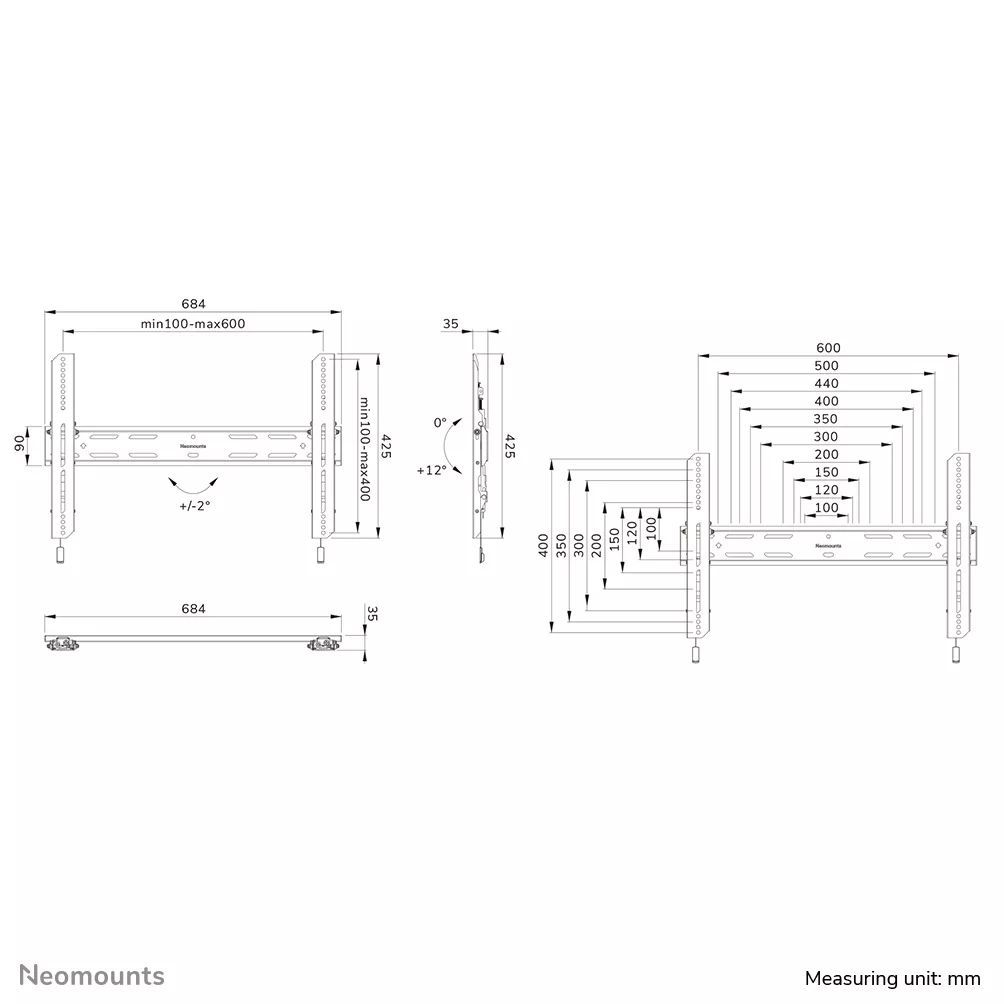 Neomounts WL35S-850BL16 Screen Wall Mount 42"-86" Black Neomounts WL35S-850BL16 Screen Wall Mount 42"-86" Black
