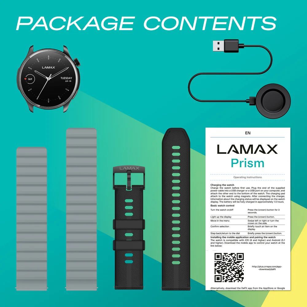 Lamax Prism AMOLED SmartWatch Black Lamax Prism AMOLED SmartWatch Black