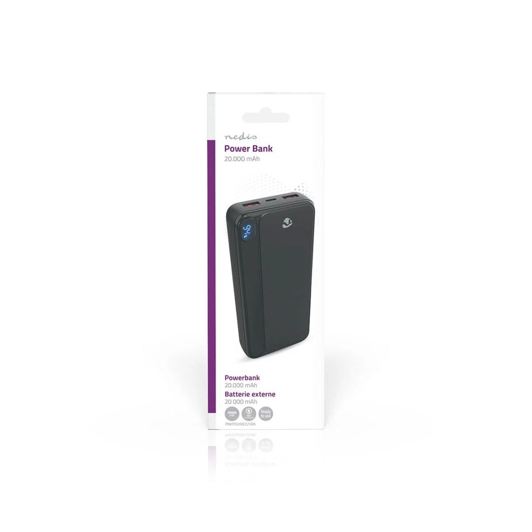 Nedis PBKPD20W225BK 20000mAh Powerbank Black