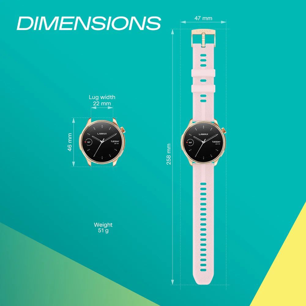 Lamax Prism AMOLED SmartWatch Rose Gold Lamax Prism AMOLED SmartWatch Rose Gold