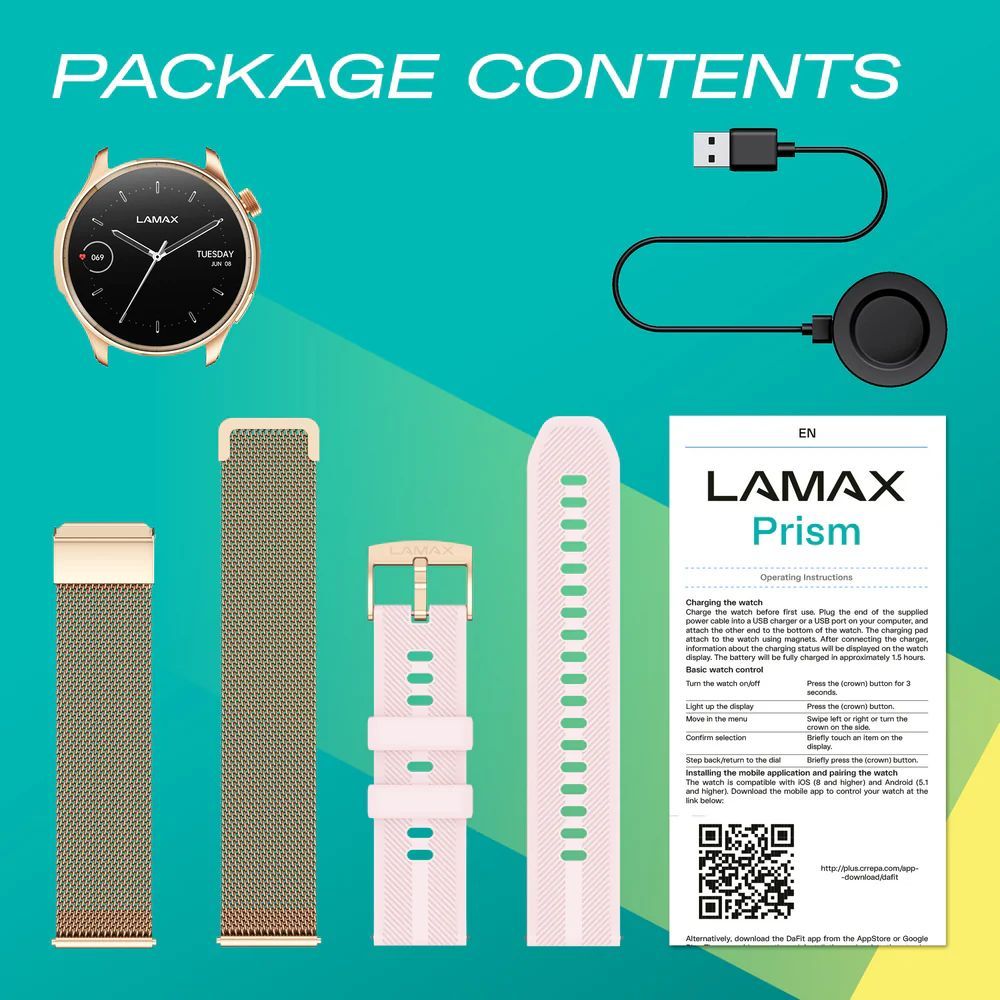 Lamax Prism AMOLED SmartWatch Rose Gold Lamax Prism AMOLED SmartWatch Rose Gold