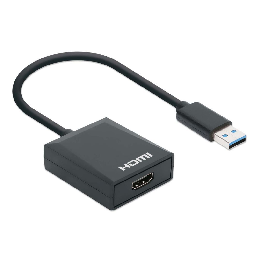 Manhattan 1080p USB-A to HDMI Adapter Black