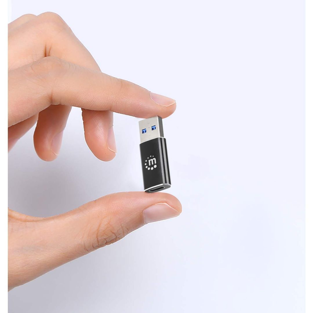 Manhattan USB-A to USB-C Adapter Black