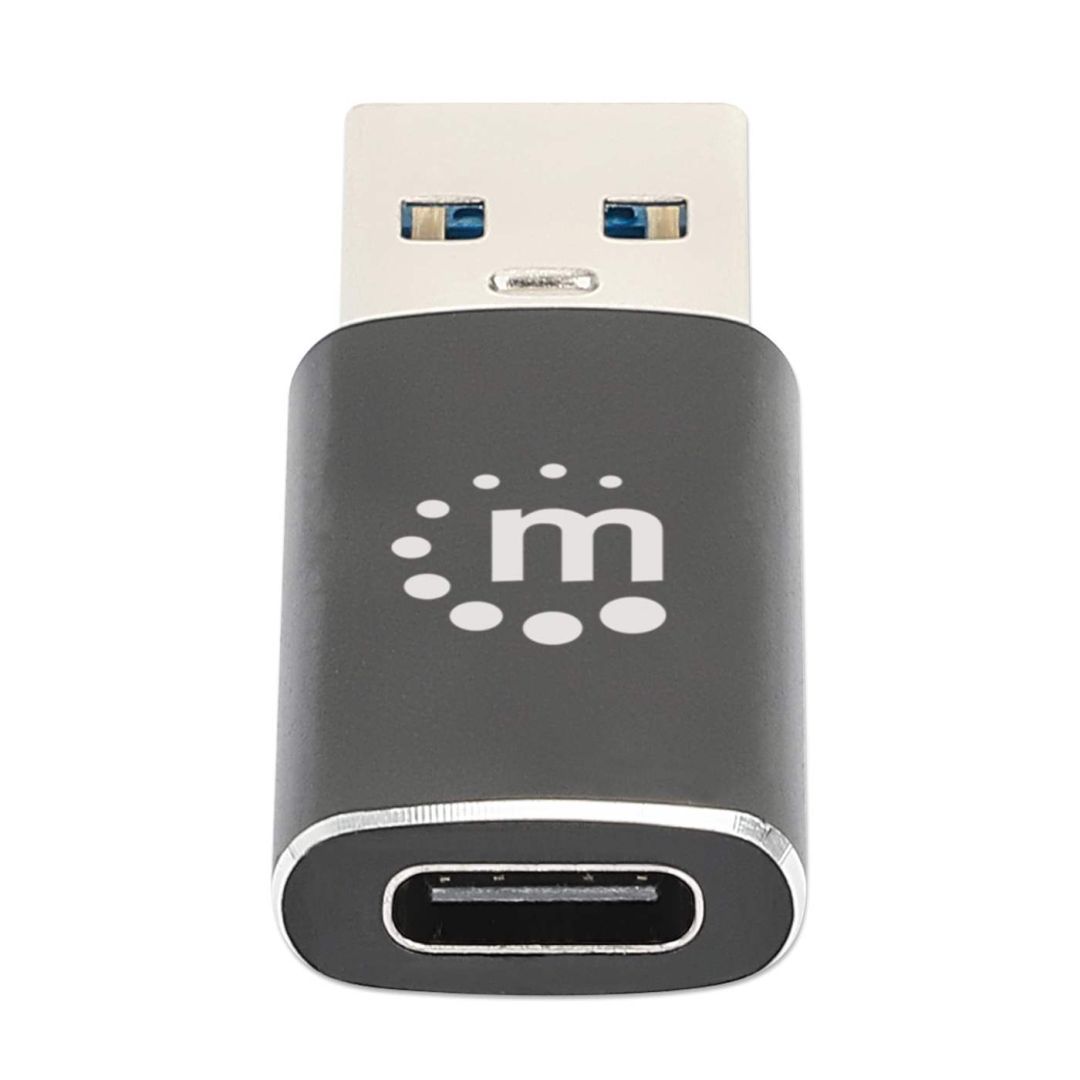 Manhattan USB-A to USB-C Adapter Black