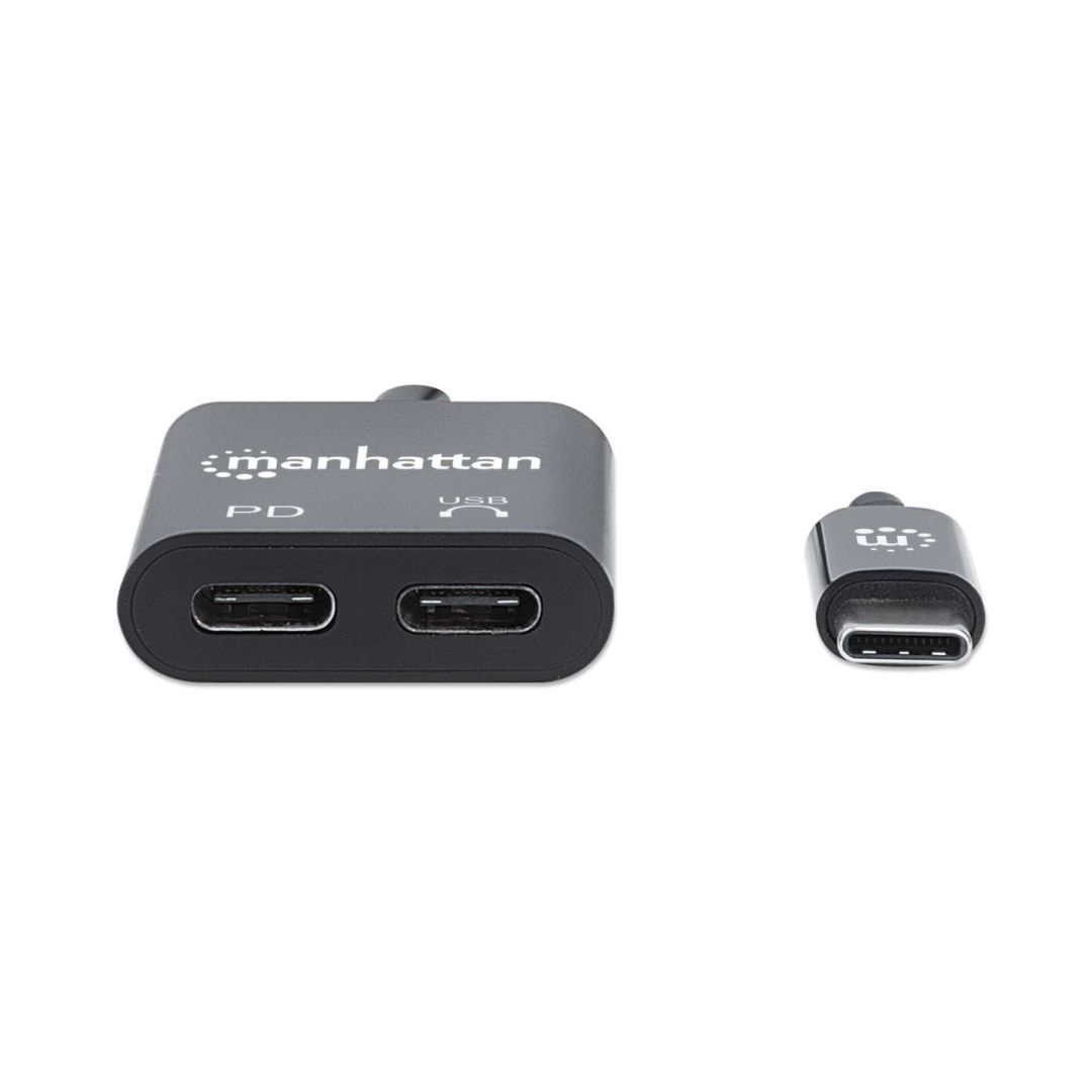 Manhattan USB-C Audio Adapter Black