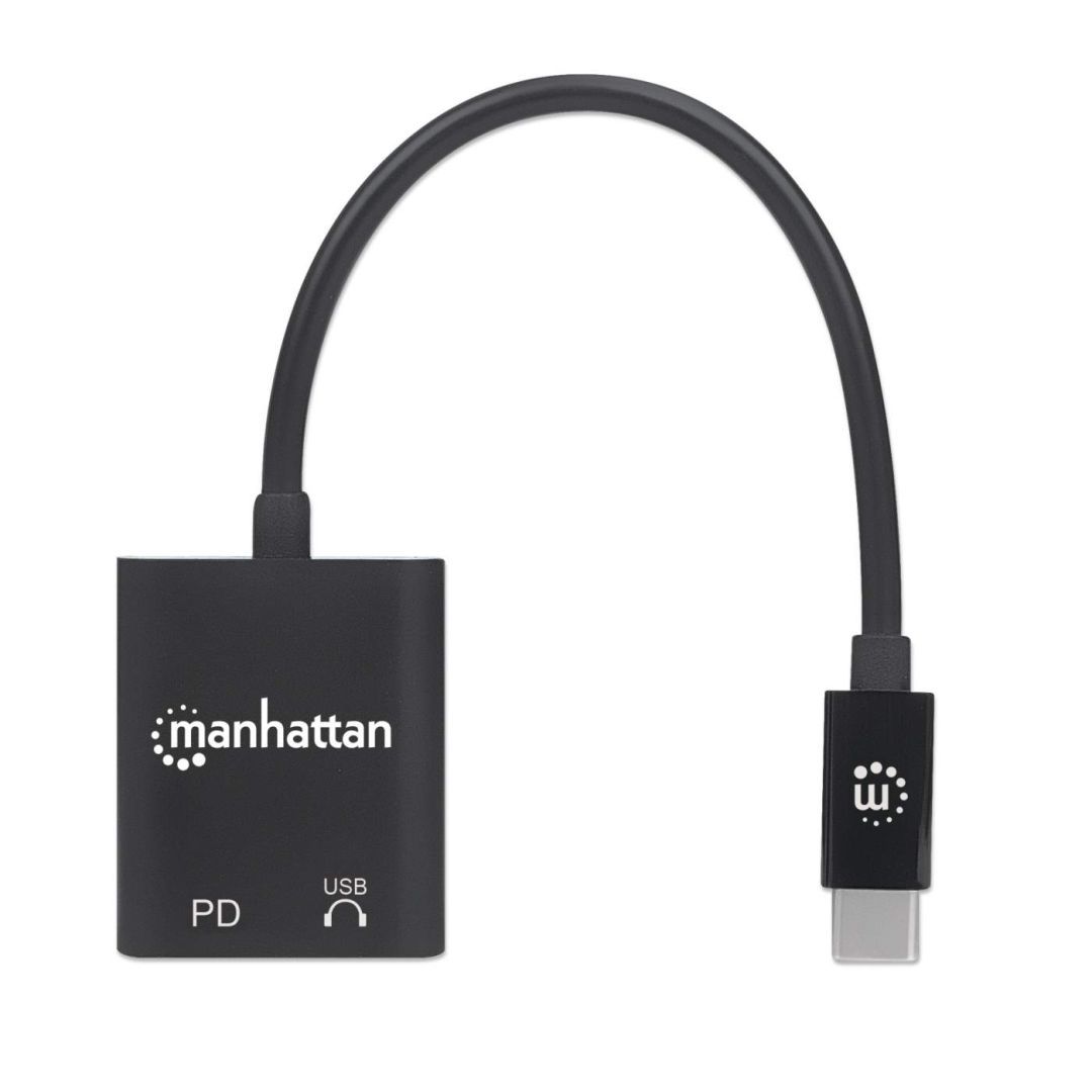 Manhattan USB-C Audio Adapter Black