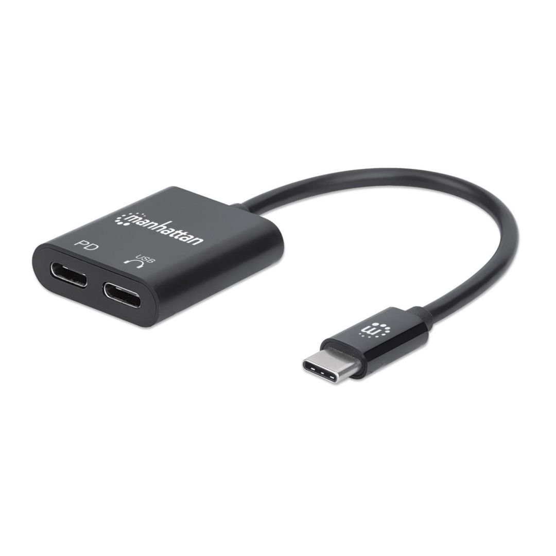 Manhattan USB-C Audio Adapter Black