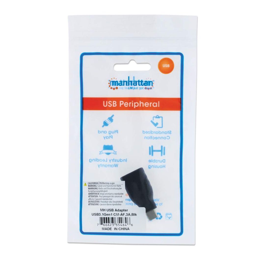 Manhattan USB-C to USB-A Adapter Black