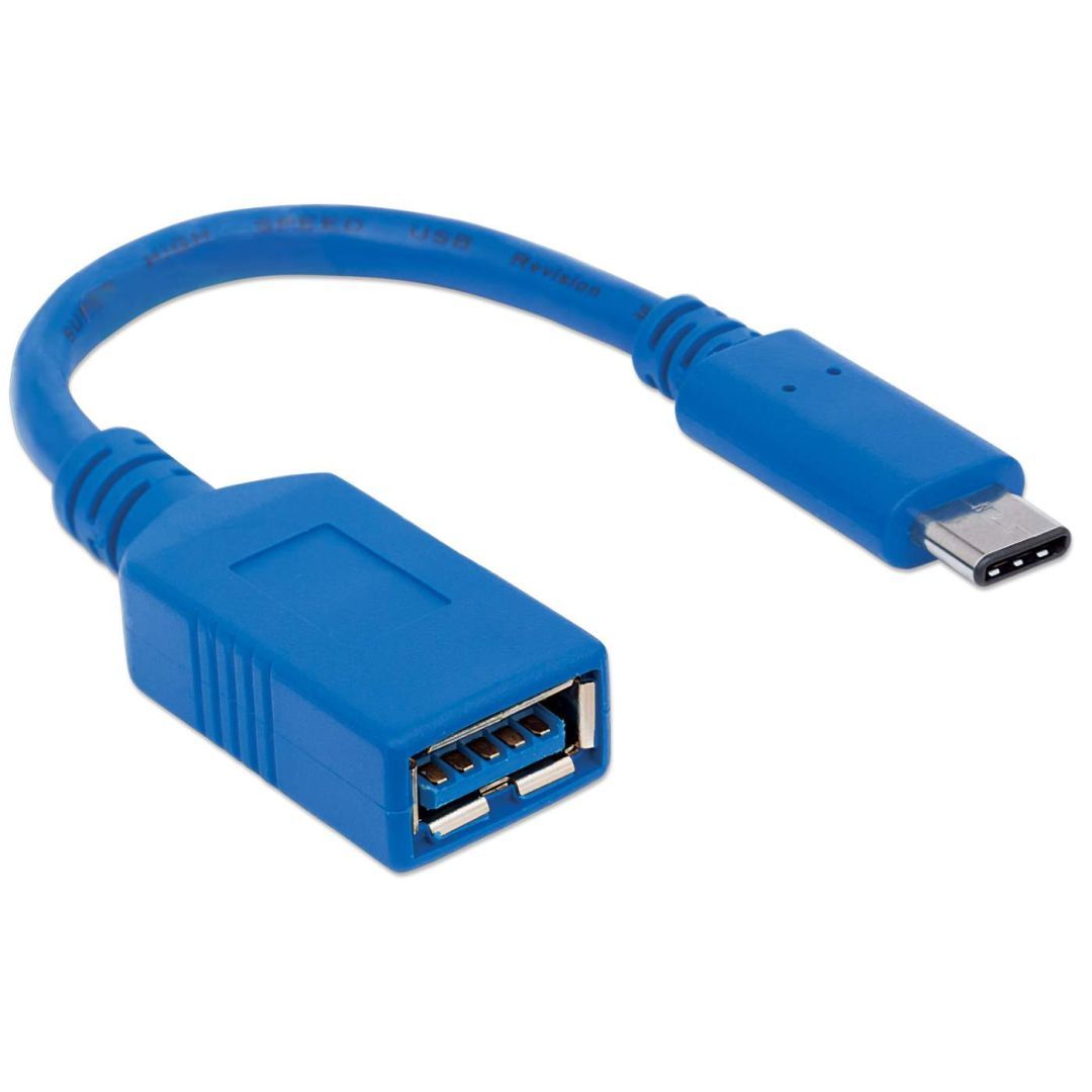 Manhattan SuperSpeed USB-C Device Cable 0,15m Blue
