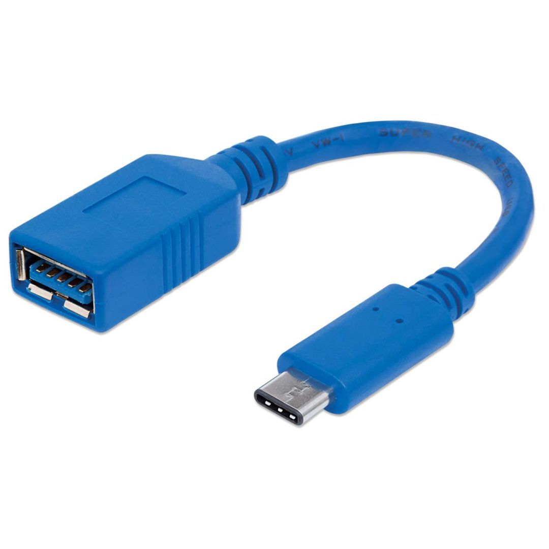 Manhattan SuperSpeed USB-C Device Cable 0,15m Blue
