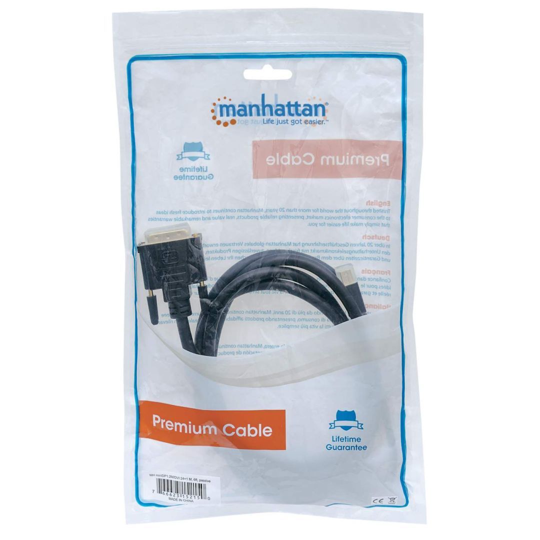 Manhattan Mini DisplayPort 1.2a to DVI Cable 1,8m Black