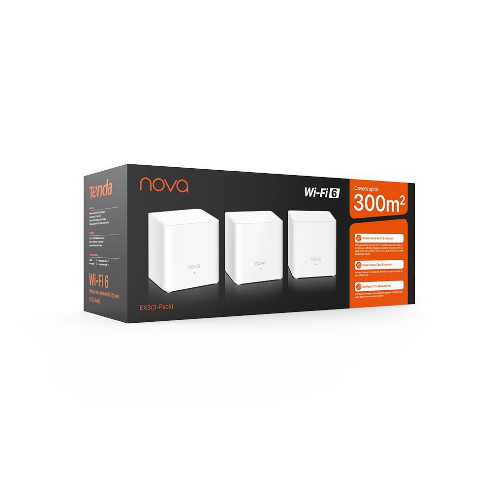 Tenda MX3 AX1500 Whole Home Mesh Wi-Fi 6 System (3 Pack)