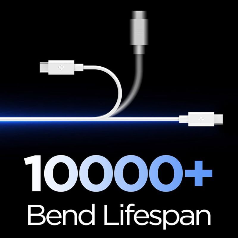 Spigen Essential USB-A to USB-C 60W Fabric Cable 1,5m White Spigen Essential USB-A to USB-C 60W Fabric Cable 1,5m White