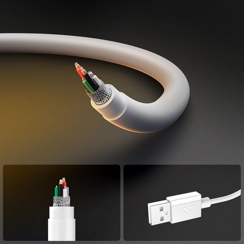 Spigen Essential USB-A to USB-C 60W Fabric Cable 1,5m White Spigen Essential USB-A to USB-C 60W Fabric Cable 1,5m White