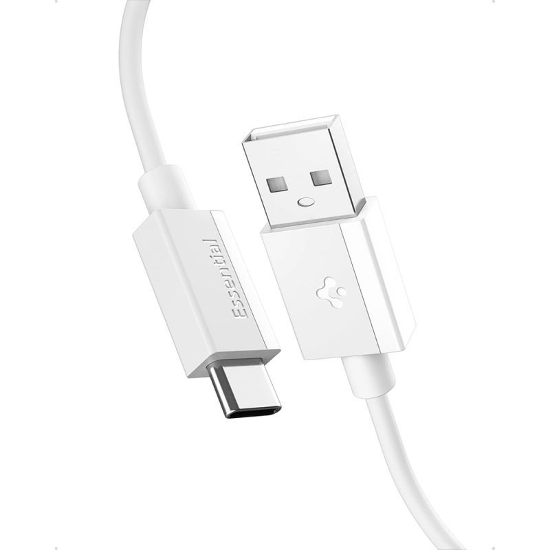 Spigen Essential USB-A to USB-C 60W Fabric Cable 1,5m White Spigen Essential USB-A to USB-C 60W Fabric Cable 1,5m White