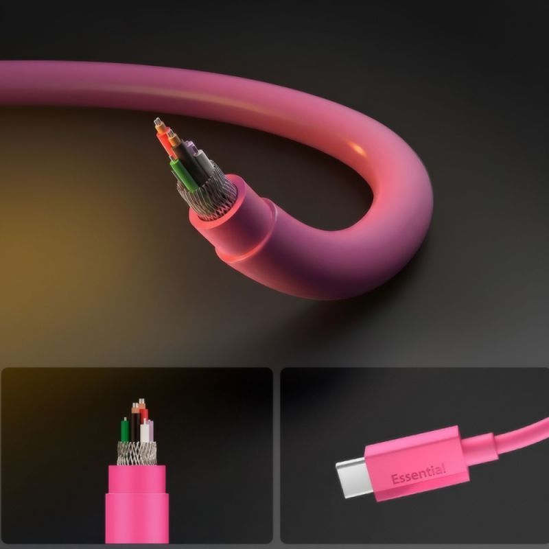 Spigen Essential USB-C to USB-C 60W Cable 1m Pink