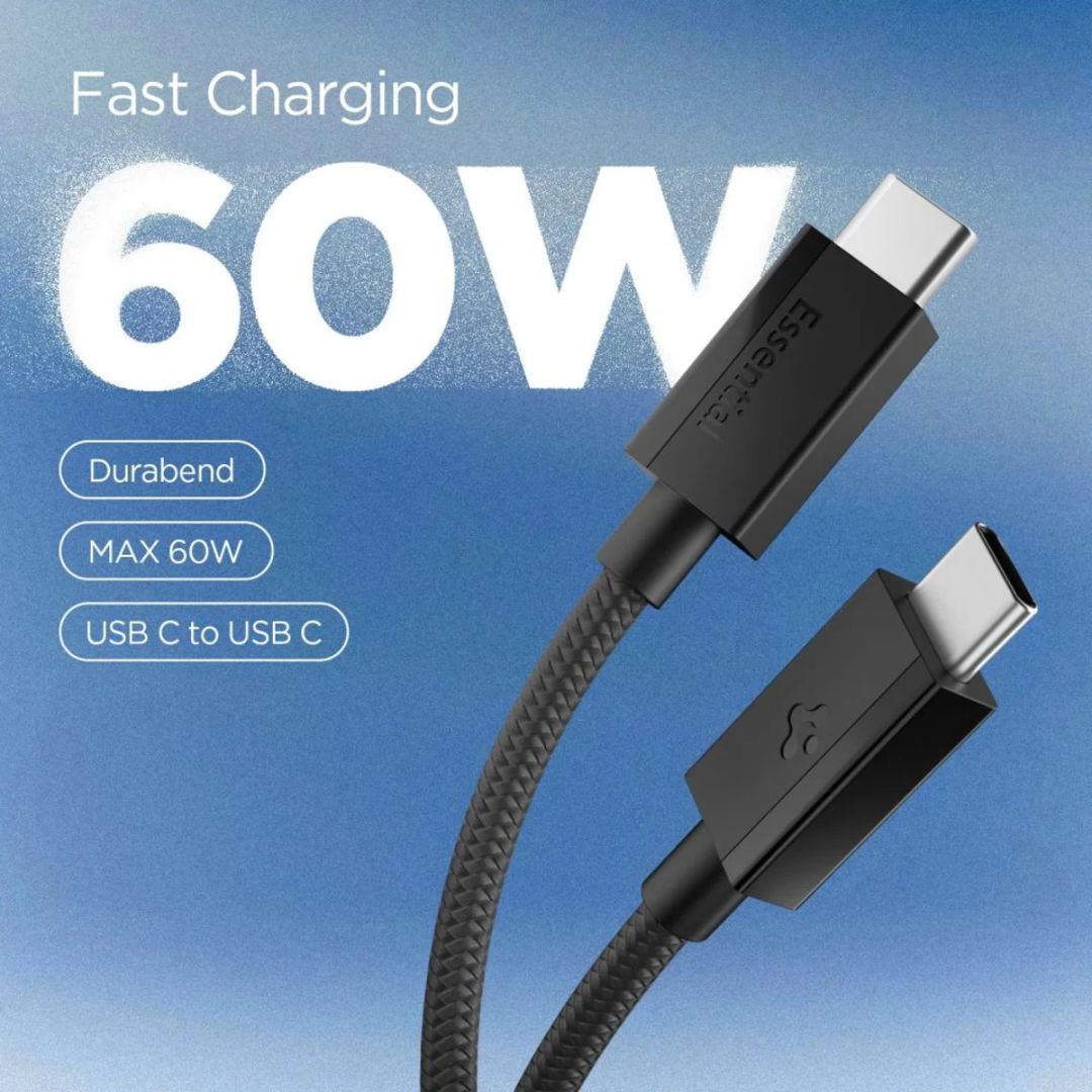 Spigen Essential USB-C to USB-C 60W Cable 1,5m Black