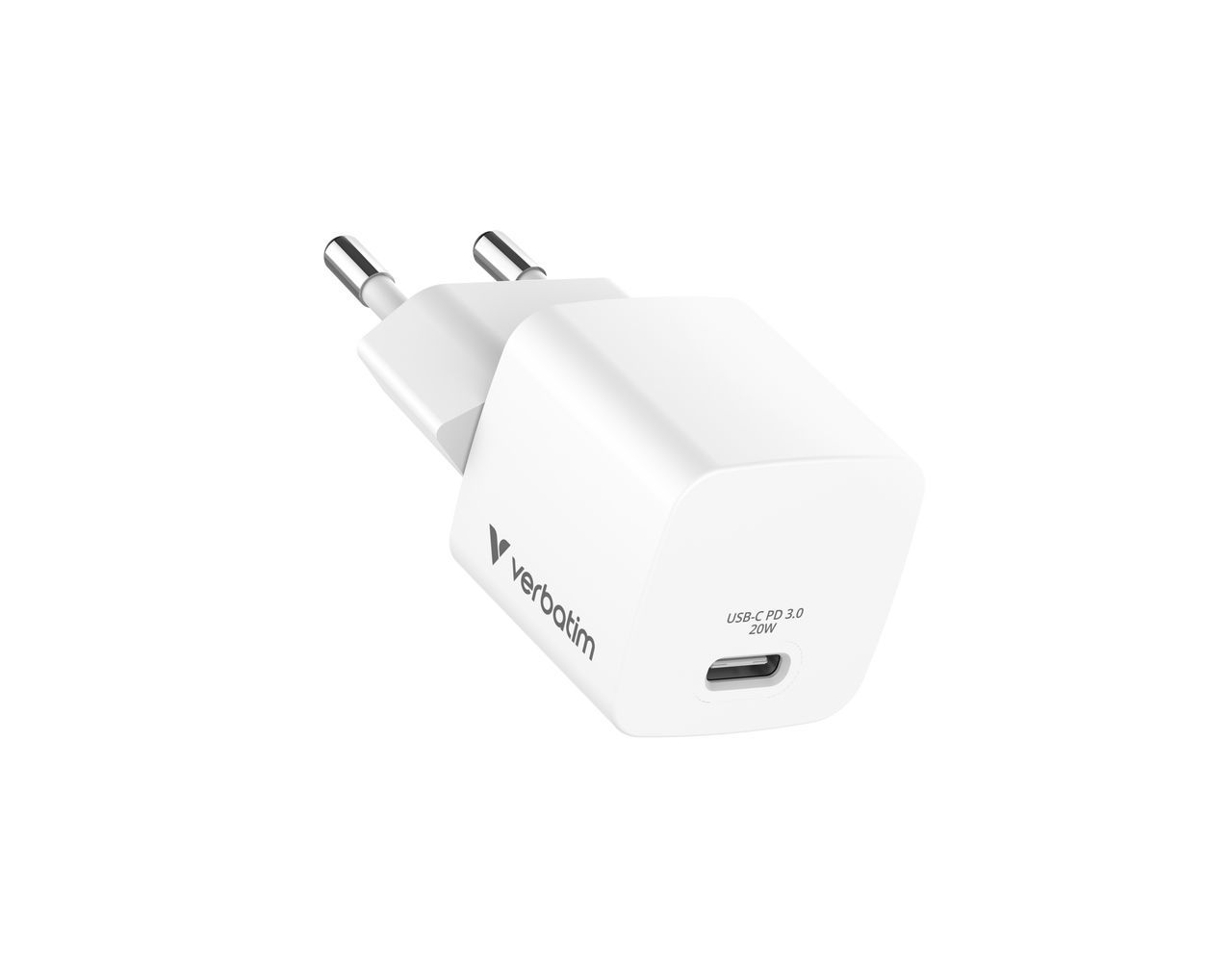 Verbatim Mini GaN Wall Charger 20W White Verbatim Mini GaN Wall Charger 20W White