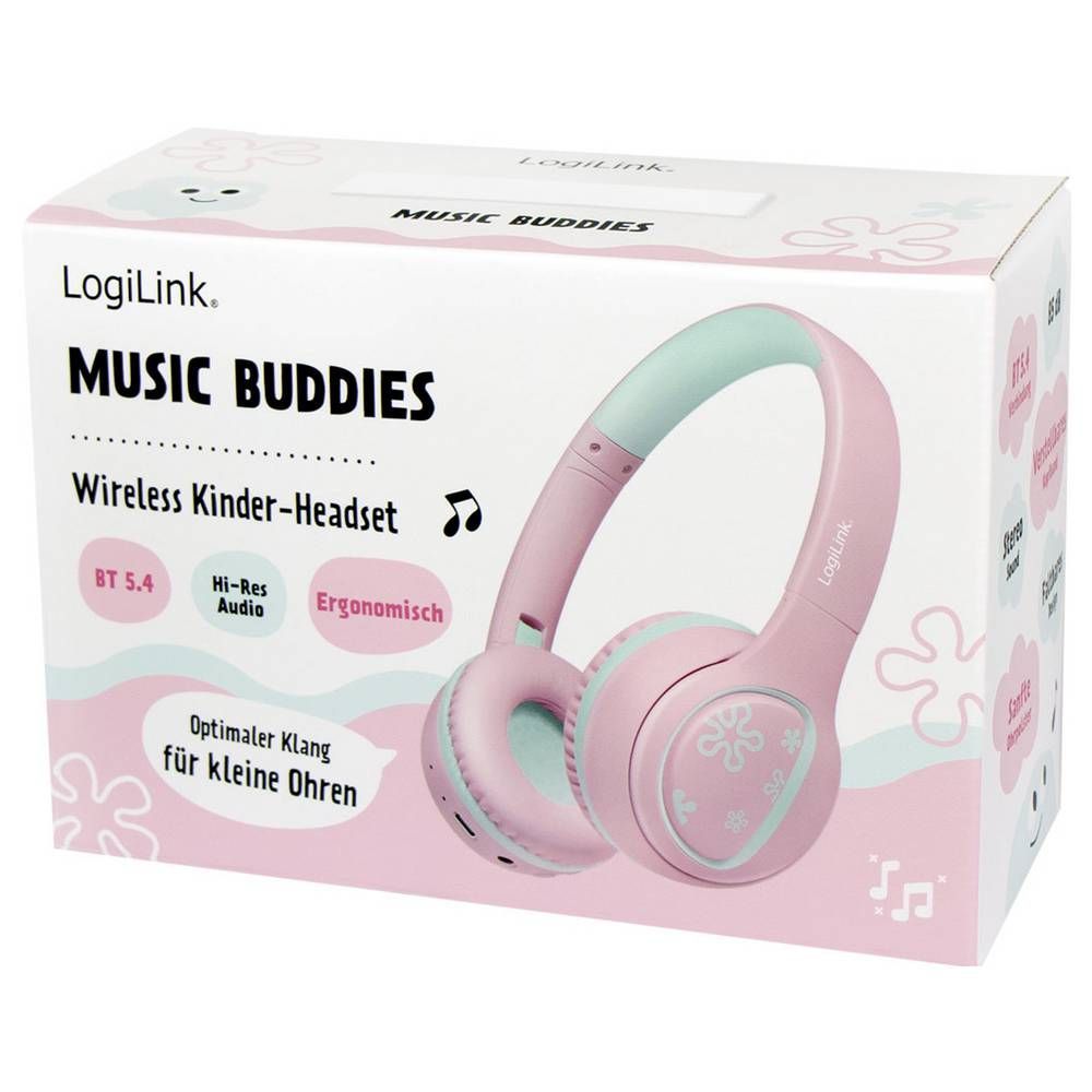 Logilink Music Buddies Bluetooth Headset for Kids Pink Logilink Music Buddies Bluetooth Headset for Kids Pink