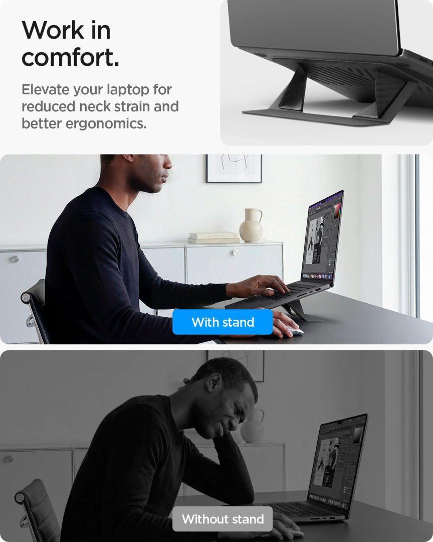 Spigen Slim Fold Laptop Stand LD201-S6 Black Spigen Slim Fold Laptop Stand LD201-S6 Black