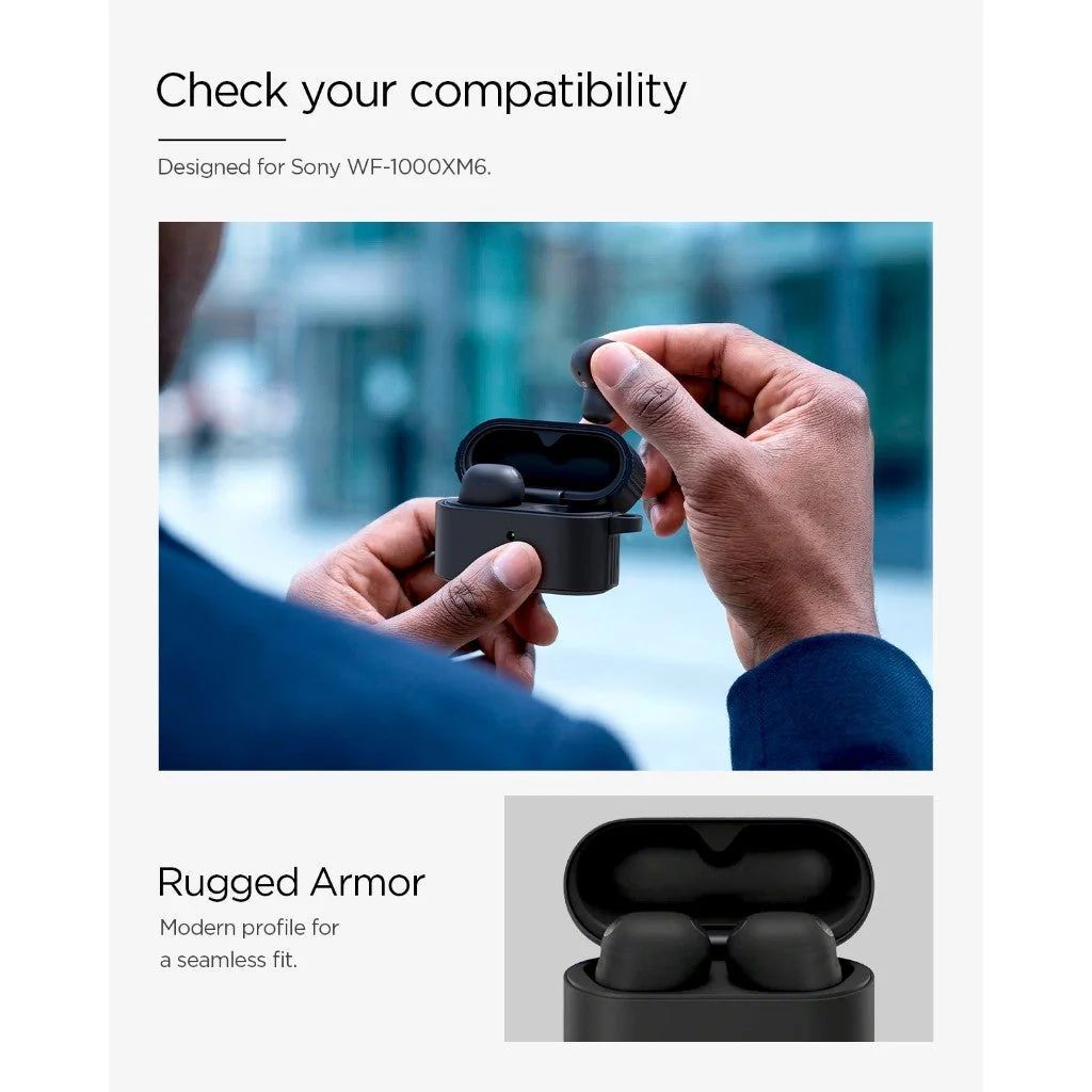 Spigen Rugged Armor case for Sony WF-1000XM6 Matte Black Spigen Rugged Armor case for Sony WF-1000XM6 Matte Black