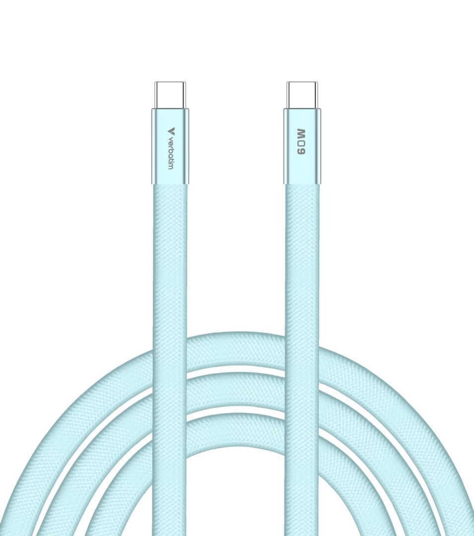 Verbatim Sync & Charge SoftTouch USB-C to USB-C 60W cable 1,2m Blue
