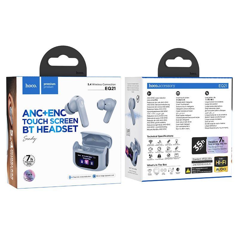 Hoco EQ21 Bluetooth Headset Blue