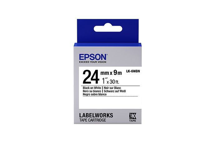 Epson LK-6WBN címkeszalag (24mm) Black on White - 9m