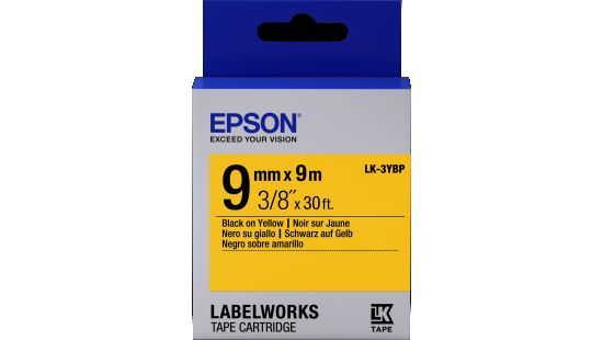 Epson LK-3YBP címkeszalag (9mm) Black on Yellow - 9m