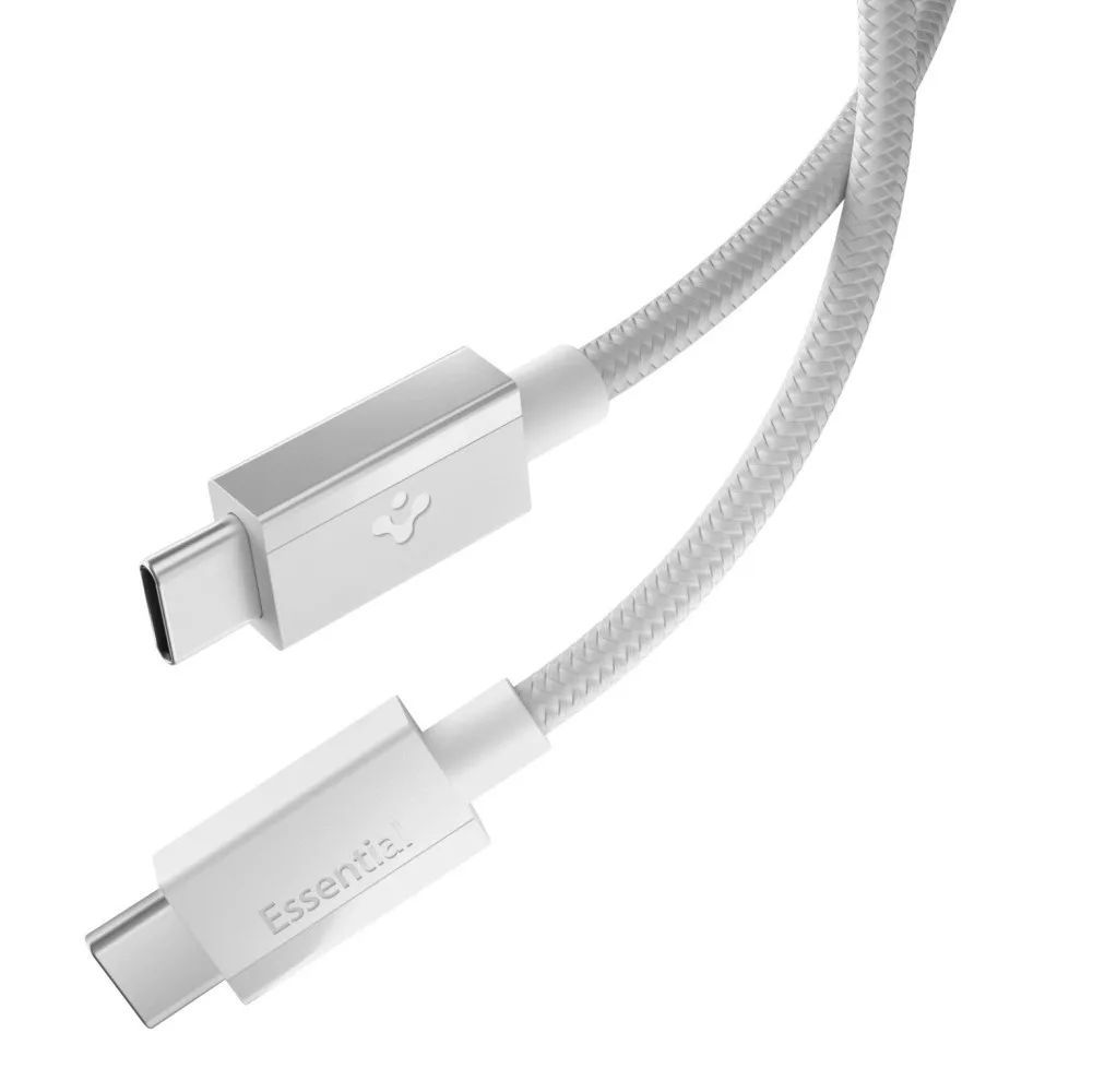 Spigen Essential USB-C to USB-C 60W Fabric Cable 1,5m White Spigen Essential USB-C to USB-C 60W Fabric Cable 1,5m White