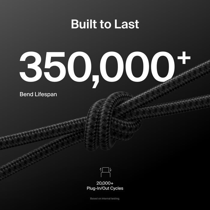 Belkin Braided USB-A to USB-C Cable 15W 2m Black Belkin Braided USB-A to USB-C Cable 15W 2m Black