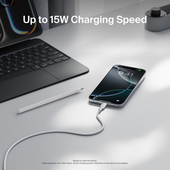 Belkin Braided USB-A to USB-C Cable 15W 2m White Belkin Braided USB-A to USB-C Cable 15W 2m White