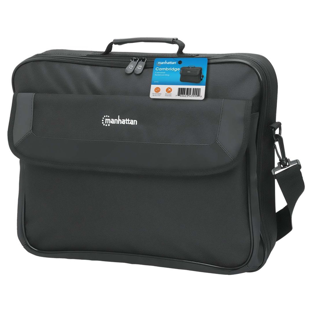 Manhattan Cambridge Clamshell Laptop Bag 17,3" Black