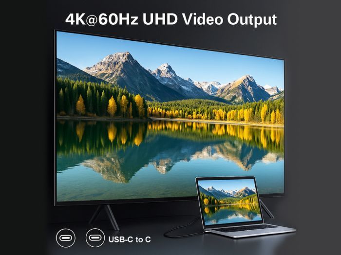 EQuip 2 in 1 USB-C to C + HDMI Cable 4K/60Hz 2m Black EQuip 2 in 1 USB-C to C + HDMI Cable 4K/60Hz 2m Black