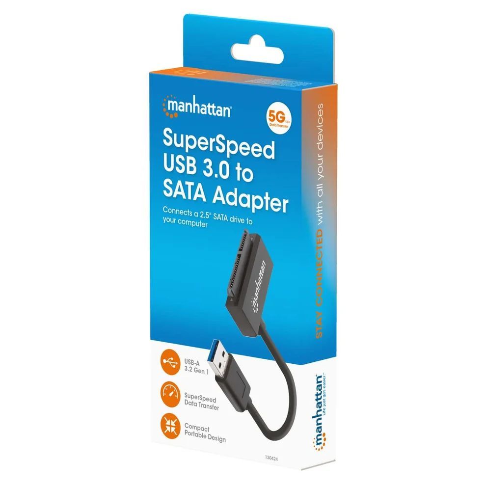 Manhattan SuperSpeed USB 3.0 to SATA Adapter Black