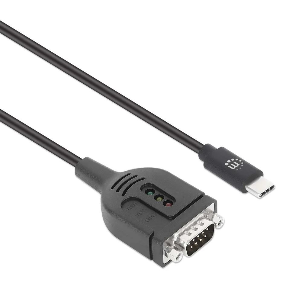 Manhattan USB-C to Serial DB9 / RS232 Adapter Cable 1m Black