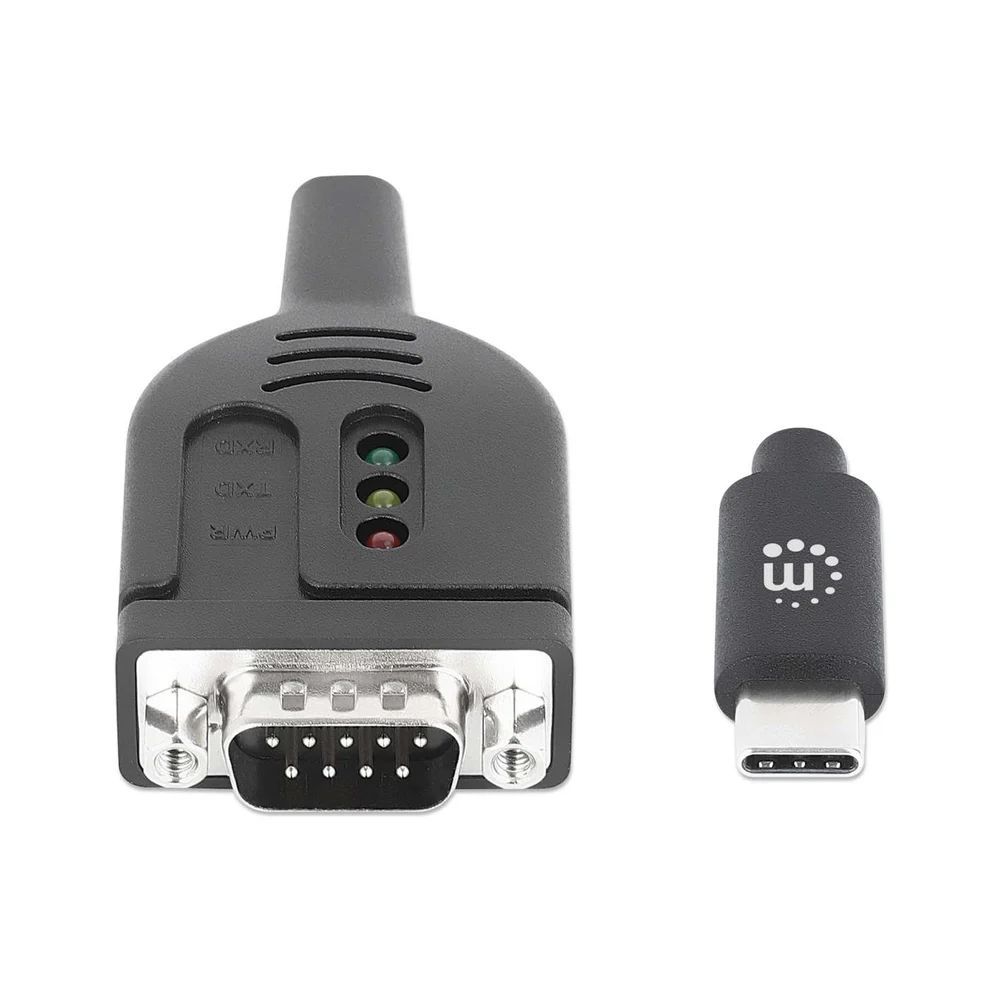 Manhattan USB-C to Serial DB9 / RS232 Adapter Cable 1m Black